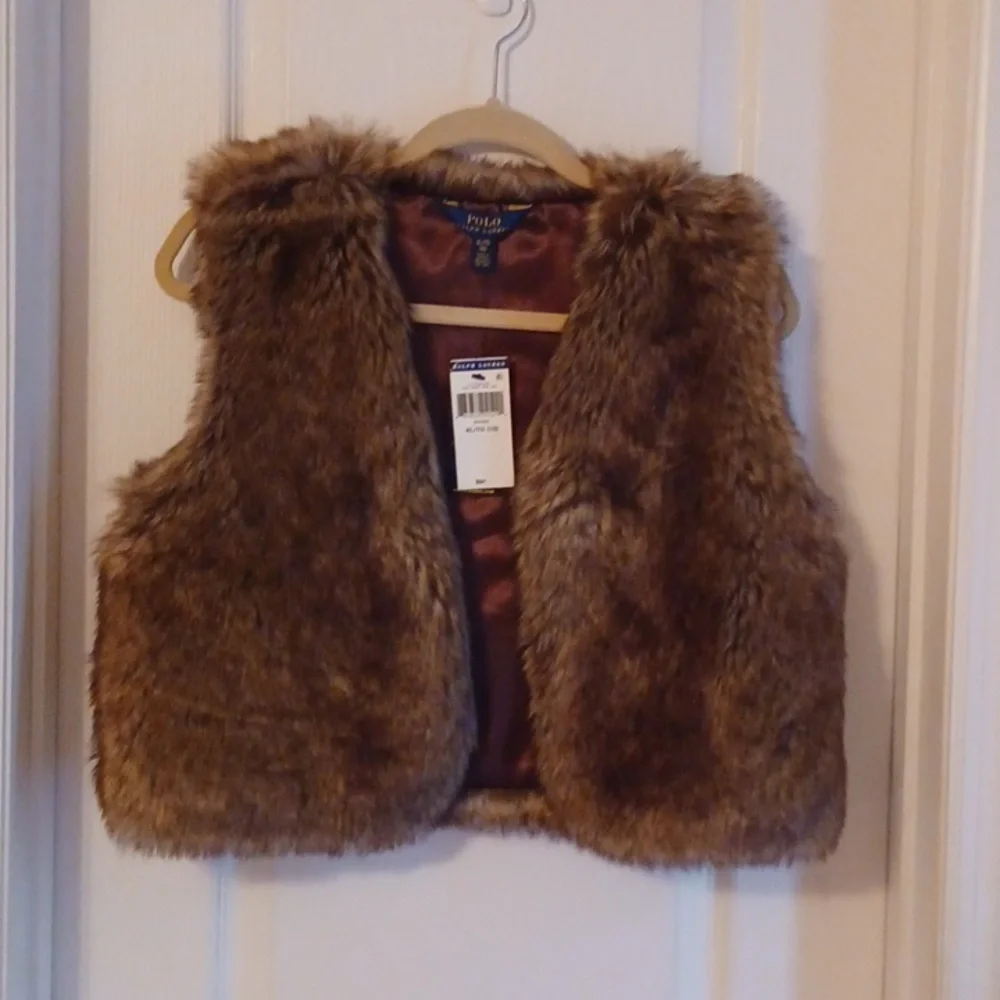 NWT Ralph Lauren Faux Fur vest sz XL (16)